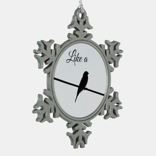 ワイヤー-レナード・コーエンの鳥のように スノーフレークピューターオーナメント (左)