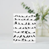 ワイヤ上の鳥4 ポストカード (スタンド正面)