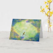 ワイヤ上の鳥 カード (黄色い花)
