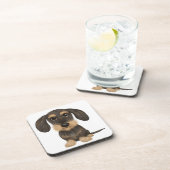 ワイヤ毛のダクシュント|かわいい漫画のドッグテッケル コースター (右側)