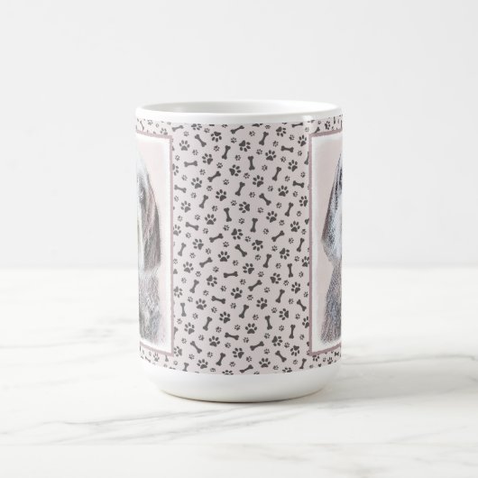 ワイヤ毛のポインテ絵画ィンググリフォン – ドッグアート コーヒーマグカップ (中央)