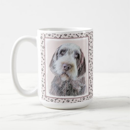 ワイヤ毛のポインテ絵画ィンググリフォン – ドッグアート コーヒーマグカップ (左)