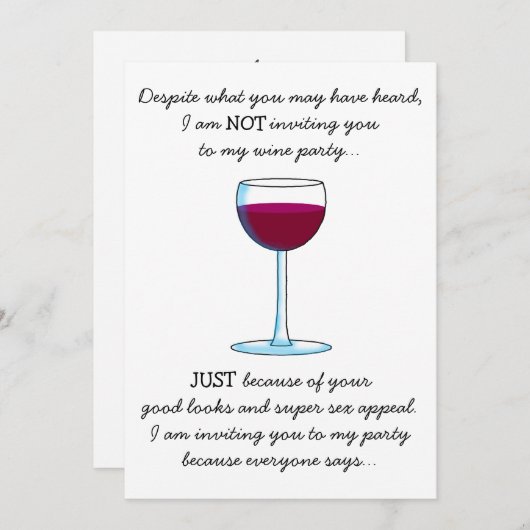 ワイユーモアのあるンテイスティングパーティーオエノピレ招待状 招待状 (正面/裏面)