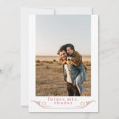 ワイヨノナ赤面女性のカーボーイラストロデオブライダルシャワー 招待状 (裏面)