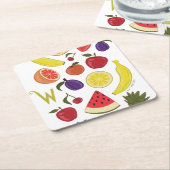 ワイリー・ウォンカの壁紙のパターン スクエアペーパーコースター (アングル)