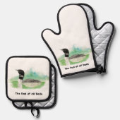 ワイルダネスアートコモンルーンバードパパの全パパ 鍋つかみ&鍋敷きセット (正面/裏面)