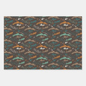 ワイルダネスサーモン魚釣りボートレイクスポーツ ラッピングペーパーシート (正面3)