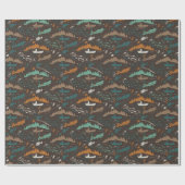 ワイルダネスサーモン魚釣りボートレイクスポーツ ラッピングペーパー (フラット)