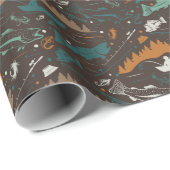 ワイルダネスサーモン魚釣りボートレイクスポーツ ラッピングペーパー (ロールコーナー)