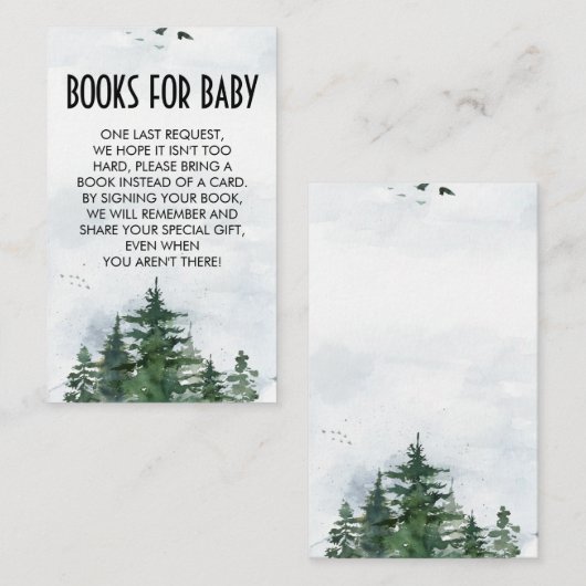 ワイルダネス赤ちゃんシャワーベビー用ブック 名刺 (正面/裏面)