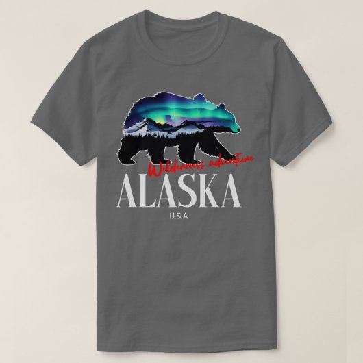 ワイルダネス・アドベンチャーアラスカUSA Tシャツ (デザイン正面)