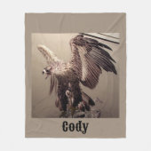 ワイルドおもしろいバード愛国的なアメリカワシ フリースブランケット (正面)