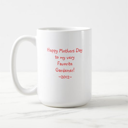 ワイルドおもしろいフラワーカートゥーン野生の熱狂する庭師マグ コーヒーマグカップ (左)