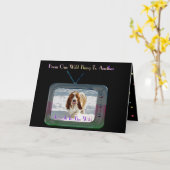 "ワイルドおもしろいモノ"誕生日カードW/Basset Hound カード (黄色い花)