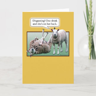 ワイルドおもしろい・ウール飲羊誕生日 カード