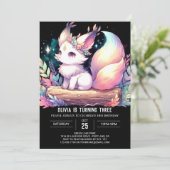 ワイルドお洒落キツネ誕生日デジタル 招待状 (スタンド正面)