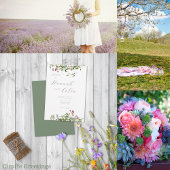 ワイルドお洒落開花&緑 招待状