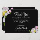 ワイルドかわいらしバラ葬儀サンキューカード 招待状 (正面/裏面)