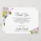 ワイルドかわいらしバラ葬儀サンキューカード 招待状 (正面/裏面)