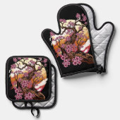 ワイルドさくらんぼブロッサム 鍋つかみ&鍋敷きセット (正面/裏面)