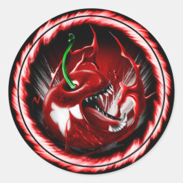 ワイルドさくらんぼレッドラウンドステッカー ラウンドシール