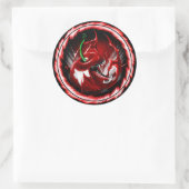 ワイルドさくらんぼレッドラウンドステッカー ラウンドシール (バッグ)