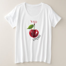 ワイルドさくらんぼ プラスサイズTシャツ