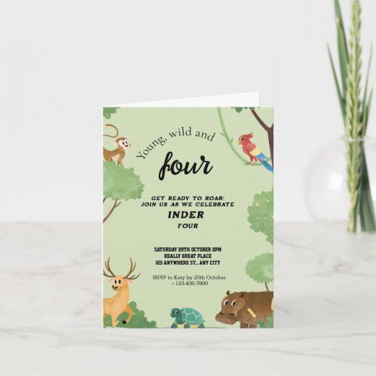 ワイルドでいてフレッシュな3人 招待状 (正面)