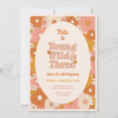ワイルドでいてフレッシュな3歳の誕生日 招待状 (正面)