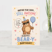 ワイルドでいろんな体験をしよう 誕生日ベア カード (正面)