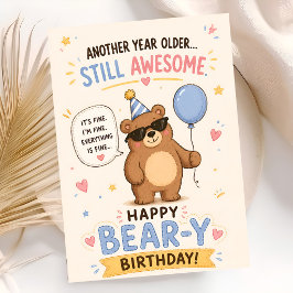 ワイルドでいろんな体験をしよう 誕生日ベア カード
