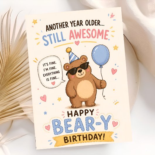 ワイルドでいろんな体験をしよう 誕生日ベア カード