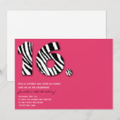 ワイルドでスイートな16歳の誕生日パーティー招待状 招待状 (正面/裏面)