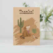 ワイルドでファンキーなカウボーイ砂漠動物パーティー サンキューカード (スタンド正面)