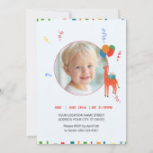 ワイルドでファンシーな2歳の誕生日 招待状 (裏面)