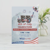 ワイルドでフリーな4th of July タヌキパーティー 招待状 (スタンド正面)