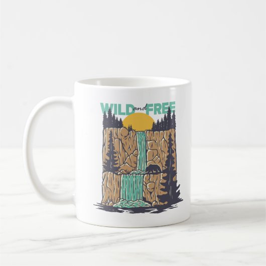 ワイルドでフリー コーヒーマグカップ (左)