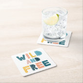 ワイルドでフリー スクエアペーパーコースター (インサイチュ)