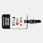 ワイルドでフリー |ドードルレター ラゲッジタグ (正面横)