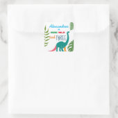 ワイルドでヤンチャで3歳、恐竜の3歳の誕生日 スクエアシール (バッグ)