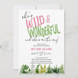 ワイルドでワンダフルな女の子のベビーシャワー 招待状