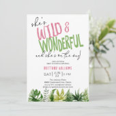 ワイルドでワンダフルな女の子のベビーシャワー 招待状 (スタンド正面)