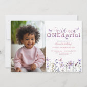 ワイルドでワンダフルな1歳の誕生日写真招待状 招待状 (正面)