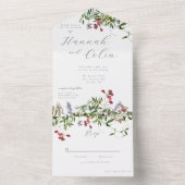 ワイルドで幻想的な花々と緑 オールインワン招待状 (内側)