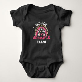 ワイルドで愛らしいヒョウ柄レインボーベイビーボディスーツ ベビーボディスーツ