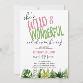 ワイルドで素敵な女の子ベビーシャワー 招待状