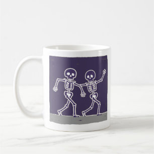 ワイルドで骨太なハロウィンのダンススケルトン コーヒーマグカップ