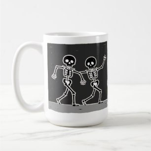 ワイルドで骨太なハロウィンのダンススケルトン コーヒーマグカップ
