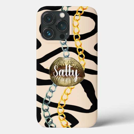 ワイルドで高級感のあるキュートなゴールドの名入れ Case-Mate iPhoneケース (裏面)