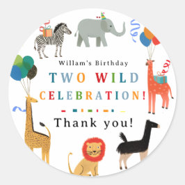 ワイルドとお洒落2歳の誕生日 ラウンドシール